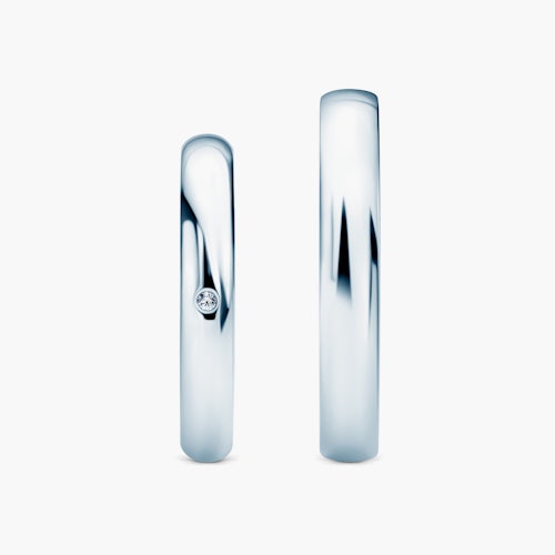 Obrączki Fairytale: białe złoto, biały szafir, półokrągłe, 3 mm i 4 mm